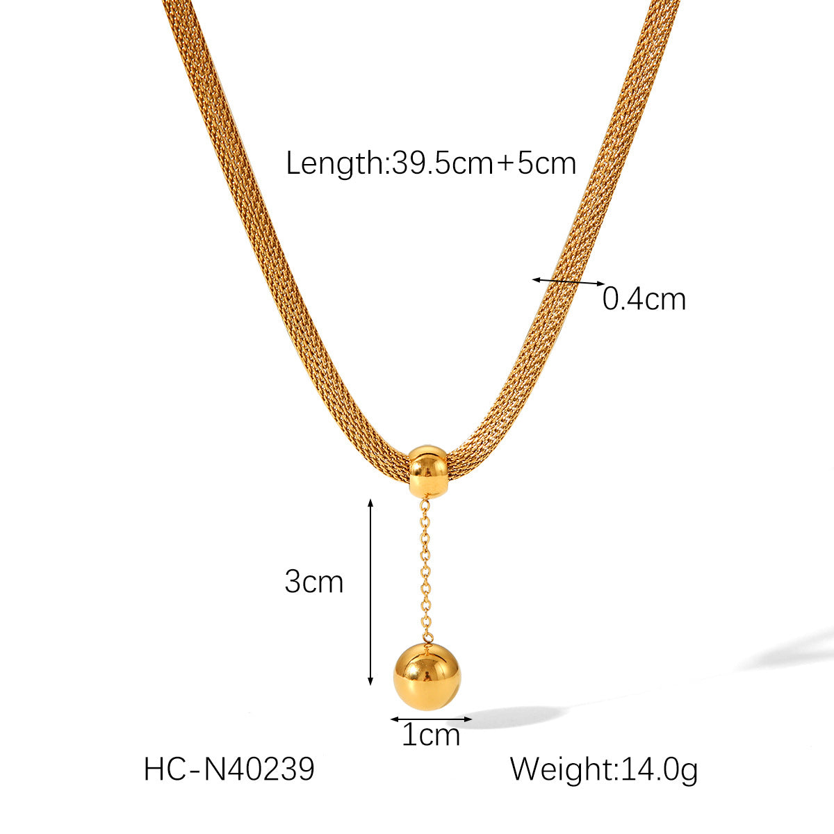 Color Matching Round Bead Necklace Tassel Y Chain 18K Gold Stainless Steel Clavicle Chain Titanium Steel Necklace