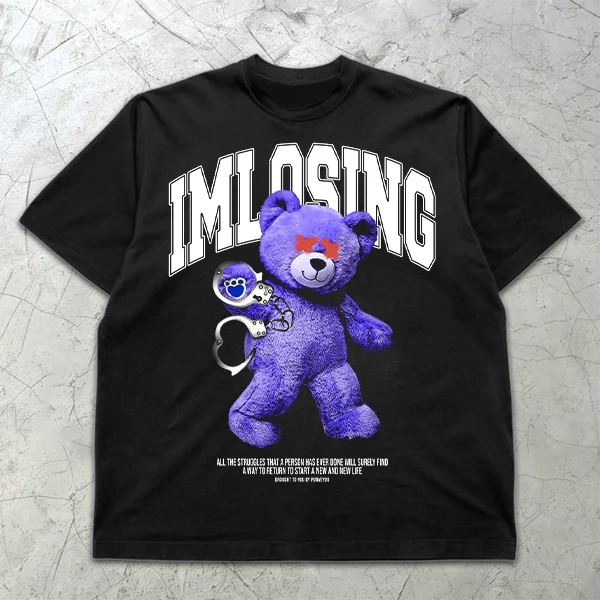 Bear Graphic Print Short Sleeve T-Shirt