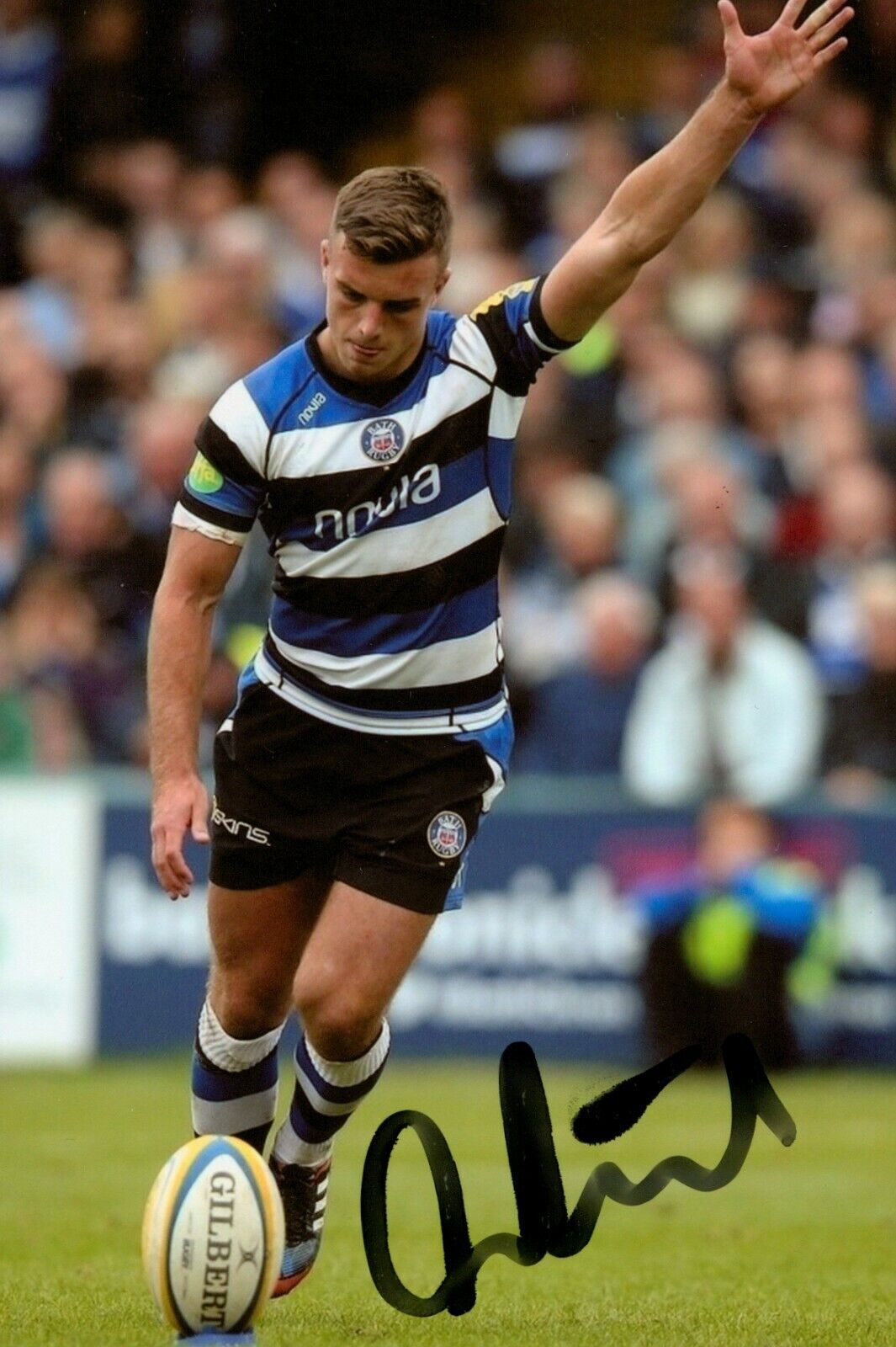 George Ford Signed 6x4 Photo Poster painting Leicester Tigers Bath Rugby Genuine Autograph + COA