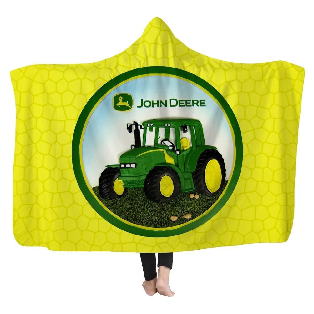 John Deere Hooded Blanket  Fleece Blanket Plush Robe