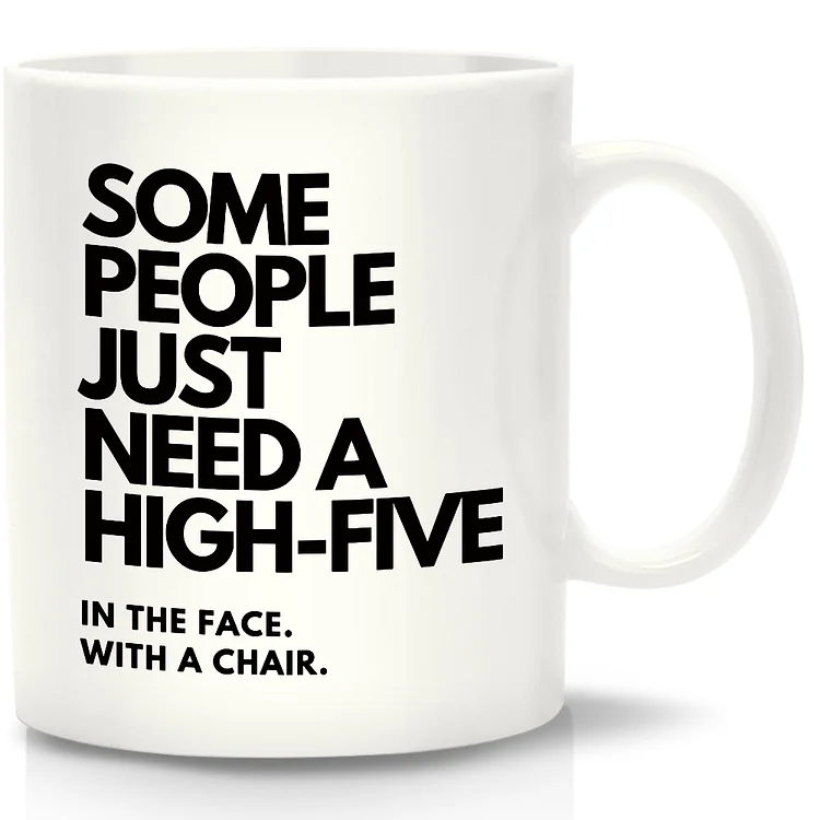 DIY Ceramic Cup Letter Prints Coffee Breakfast Milk Tea High Five Fun Mugs