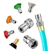 Garden Hose to Pressures Washer Adapter Leak-Proof 3/4 GHT to 1/4 Quick Connect Convert Stainless Steel Water Hose to Power Washer Connector for Car Wash Outdoor