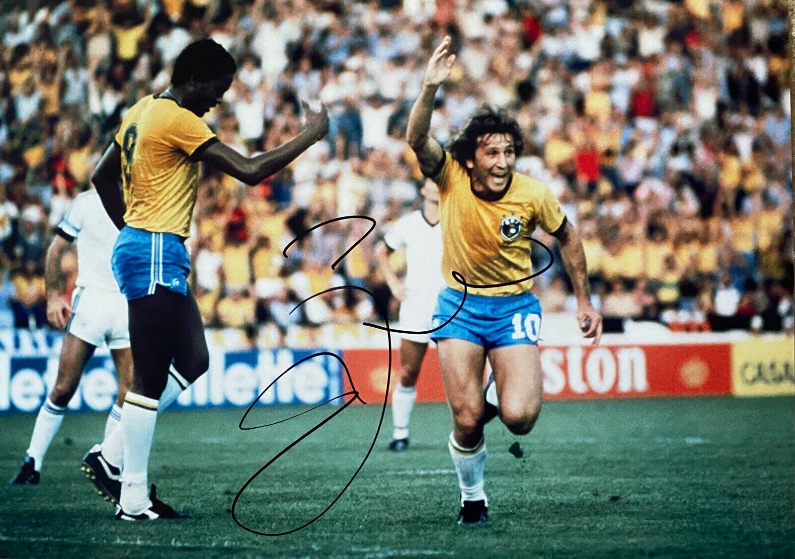 Zico Hand Signed 12x8 Brazil Photo Poster painting, Flamengo, Udinese, Kashima, See Proof 9