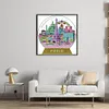 Paris Scenery In Crystal Ball-14CT Stamped Cross Stitch 27*28cm/10.63*11.02in tapestrymarket