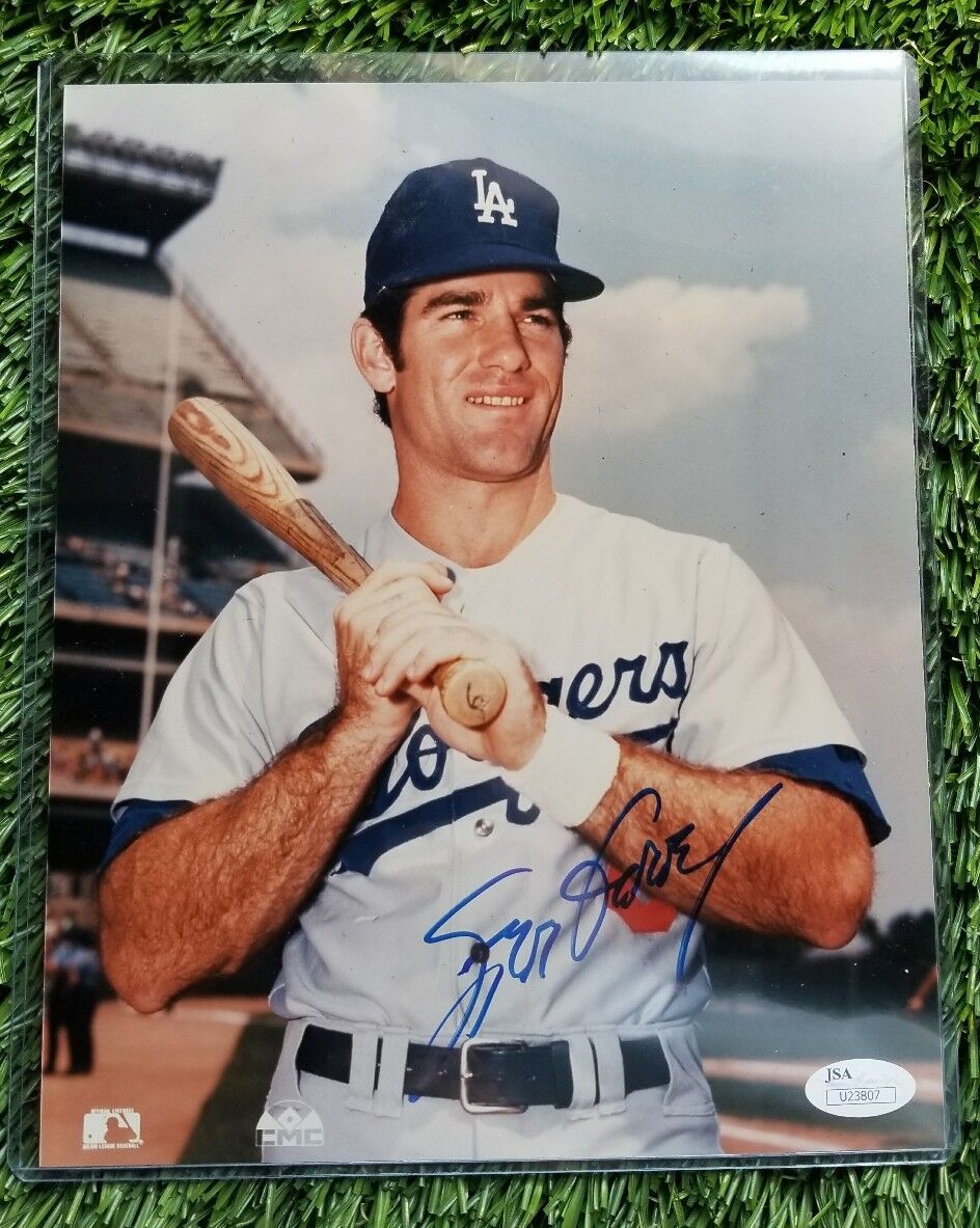 STEVE GARVEY SIGNED DODGERS 8X10 COLOR POSE Photo Poster painting JSA/COA U23807