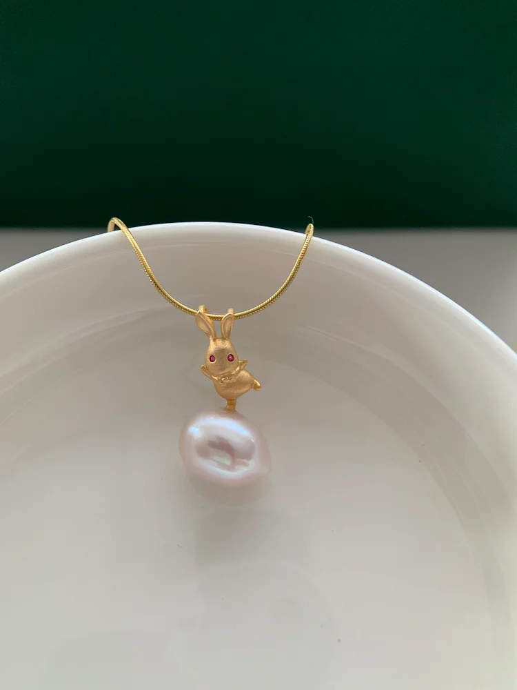 2024 TINAPEARL Freshwater cute Rabbit pendant+chain