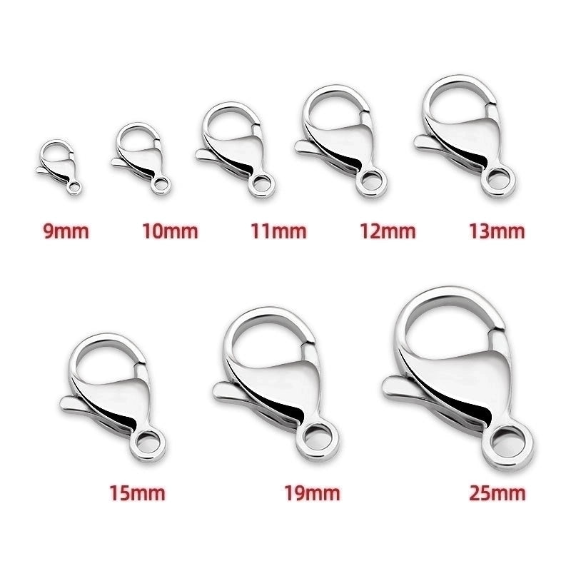10 PCS/Package Stainless Steel Solid Color Polished Lobster Clasp