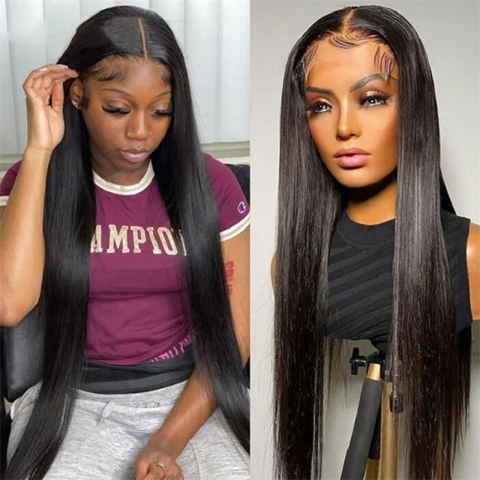 Glueless HD Undetected Transparent Front Lace Straight Wig