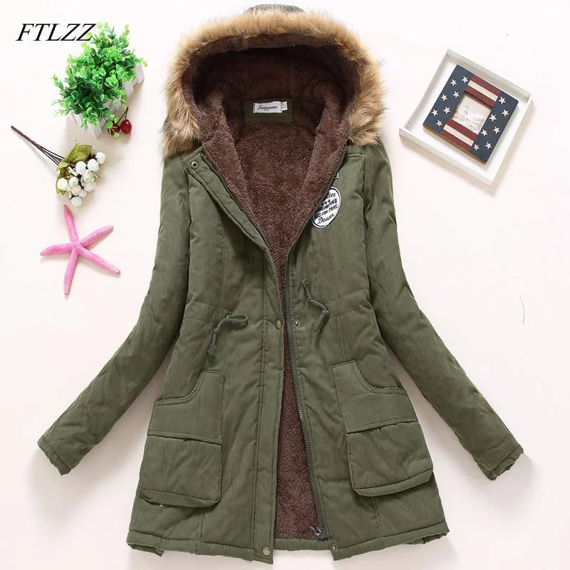 Ailegogo 2021 New Parkas Women Winter Coat Thickening Cotton Winter Jacket Womens Outwear Parkas For Female