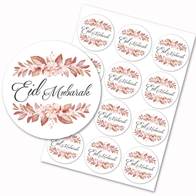 120pcs EID Mubarak Paper Sticker Gift Box Lable Seal Stickers Islamic Muslim Eid Al-fitr Decoration Ramadan Kareem Supplies 3cm