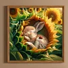 Diamond Painting-DIY Full Round Drill Sunflower Bunny(40*40 CM)