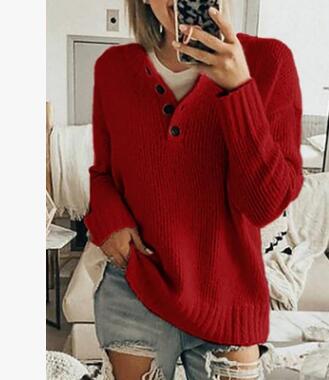 Casual Solid Color Lapel Half-button Sweater