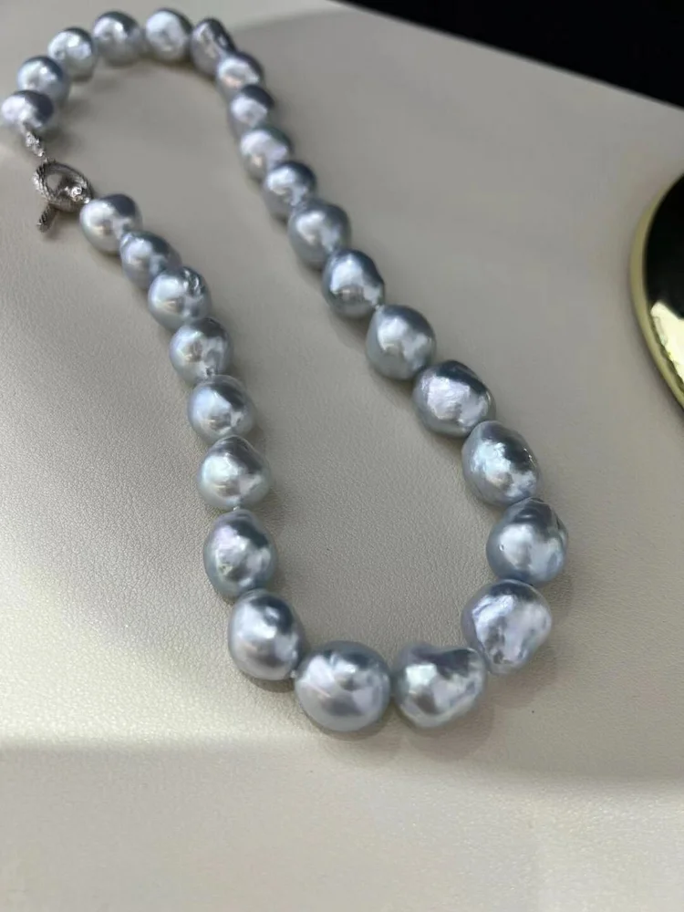 Australian seawater pearl blue blood noble baroque pearl necklace size 12-16mm total length 41cm