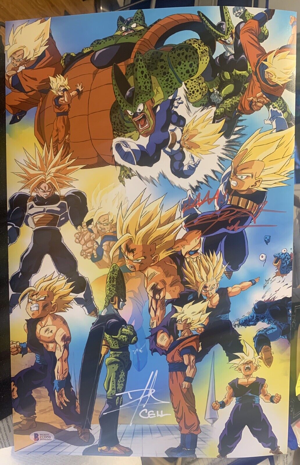 Chris Sabat, Schemmel, Clarke Signed 11x17 Poster Photo Poster painting My Hero Academia Beckett