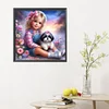 Diamond Painting-DIY Full Round Drill Girl and Dog