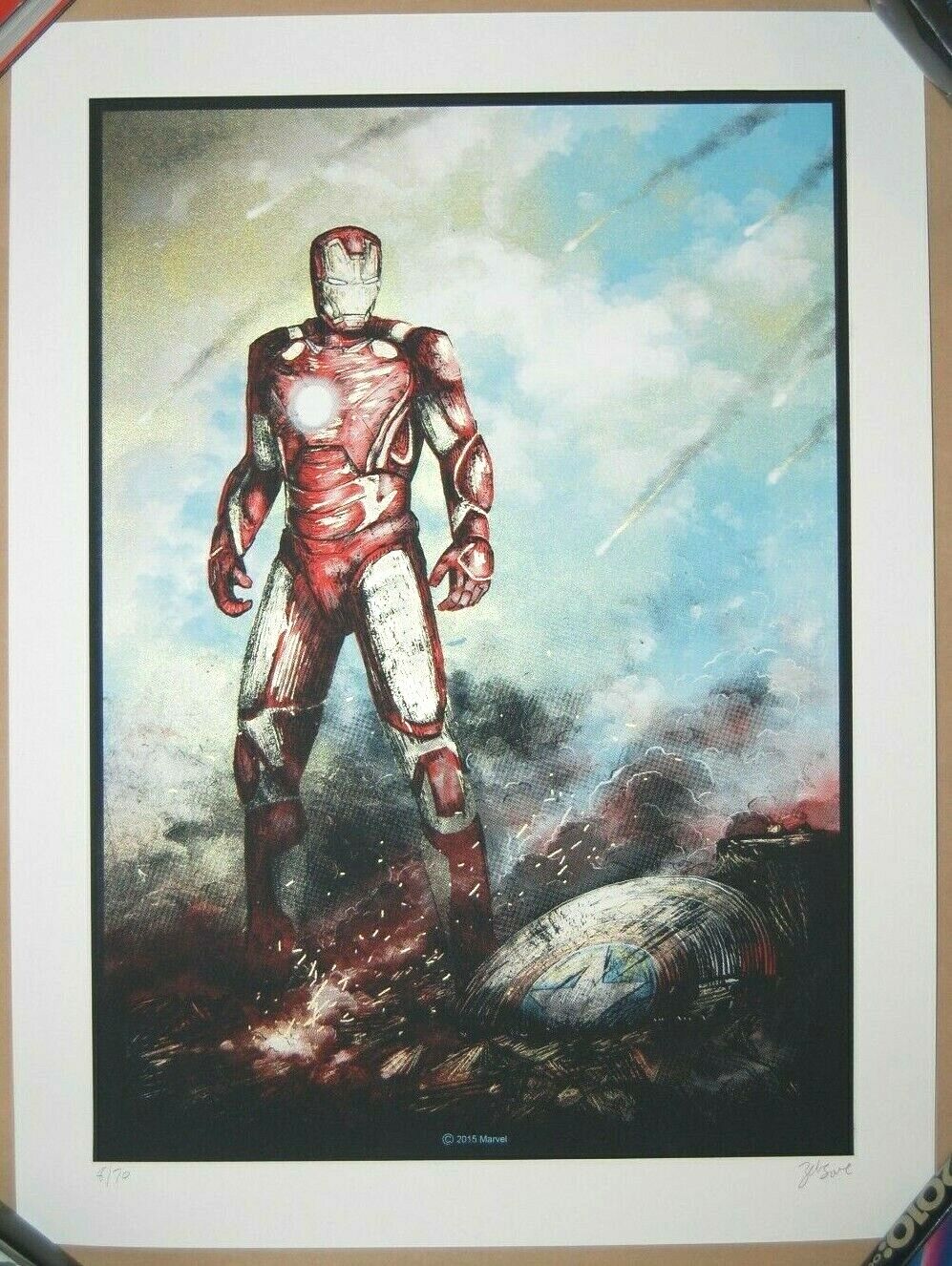 ZEB LOVE - PATH TO PEACE Iron Man /70 Screen Print Poster Avengers Age of Ultron