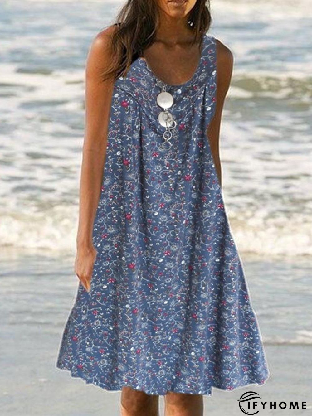 Floral Print Beach Women Summer Midi Dresses | IFYHOME