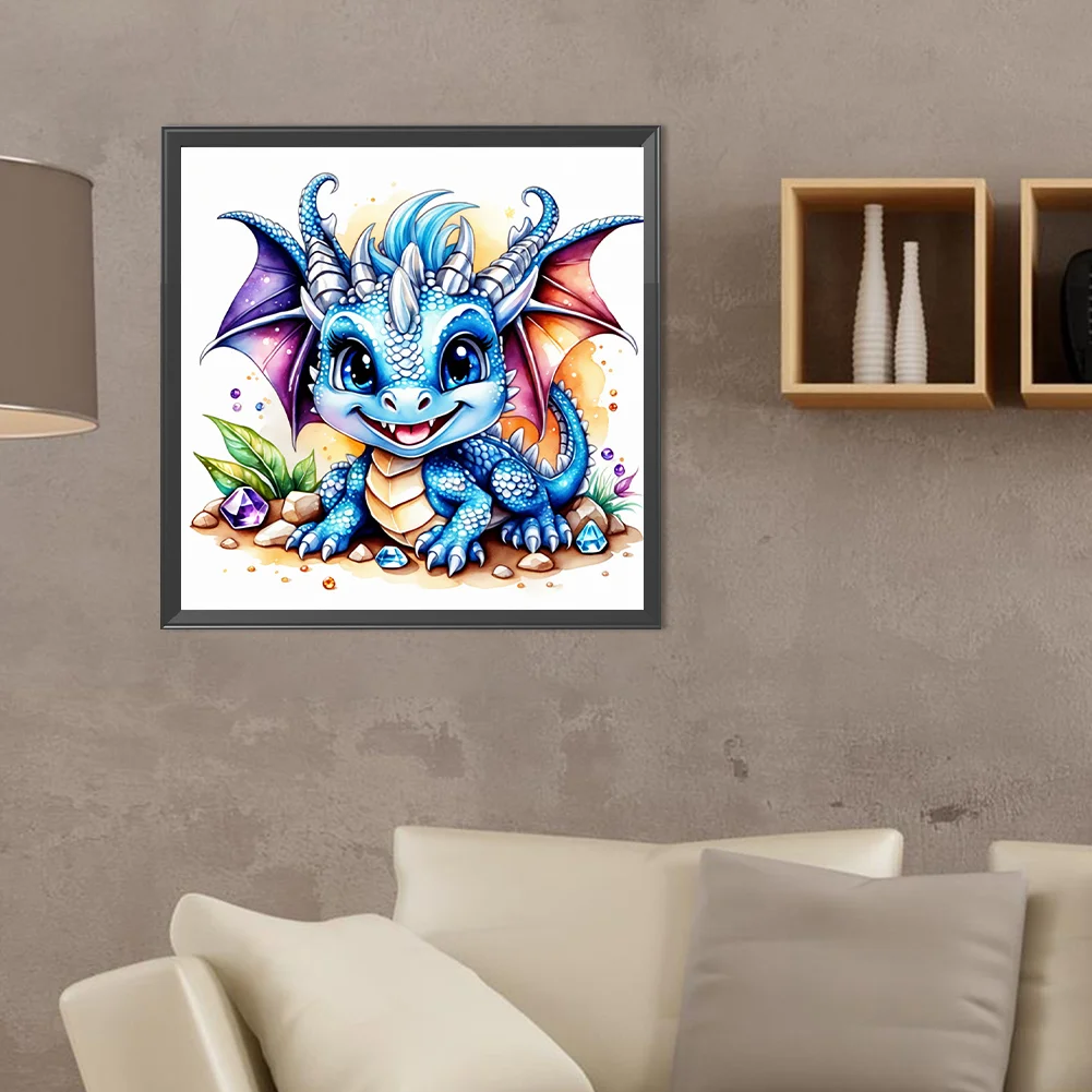 Full Round Diamond Painting 40*40cm - Gem Happy Dinosaur