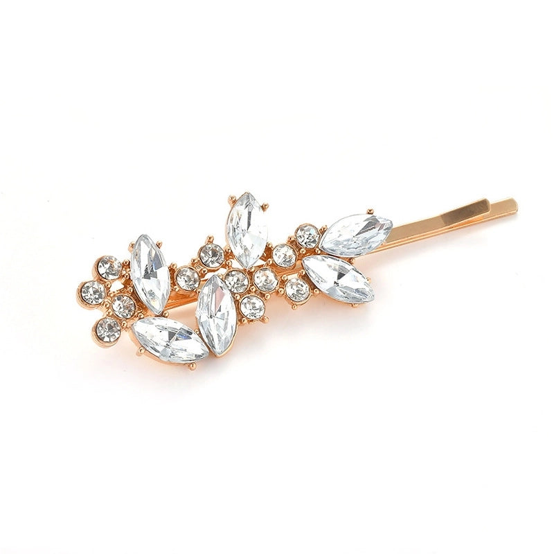 Women’s Shiny IG Style Geometric Metal Inlay Rhinestones Hair Clip