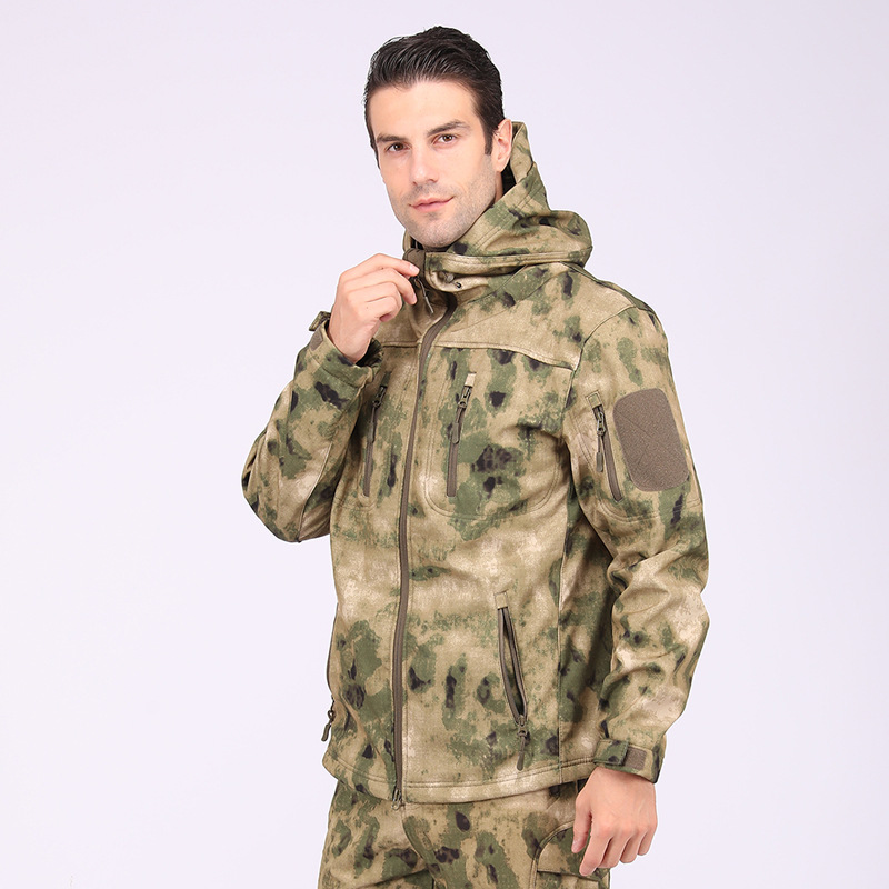 Men’s Tactical Softshell Fleece Camouflage Jacket Winter Warm Hoodies