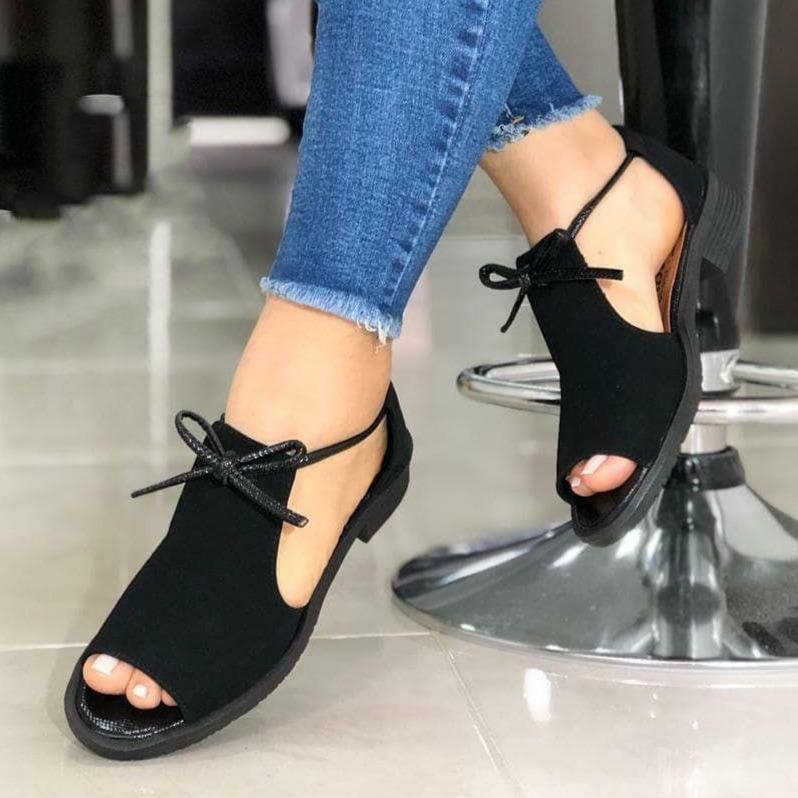 Summer Peep Toe Lace Up Square Chunky Heel Sandals