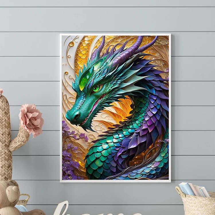 Purple Azure Dragon - Full Round - Diamond Painting(30*40cm)