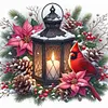 Cardinal and Lamp Full Stamped Cross Stitch Kit 11CT 3-Strand 40x40cm Animal