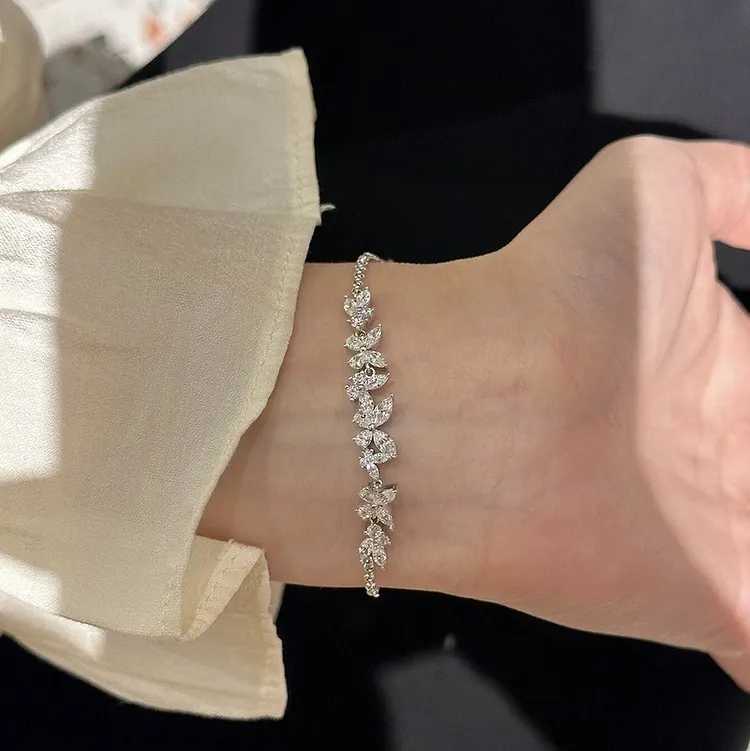 Summer Women's Bracelet with Butterfly Zirconia and Diamond Accents