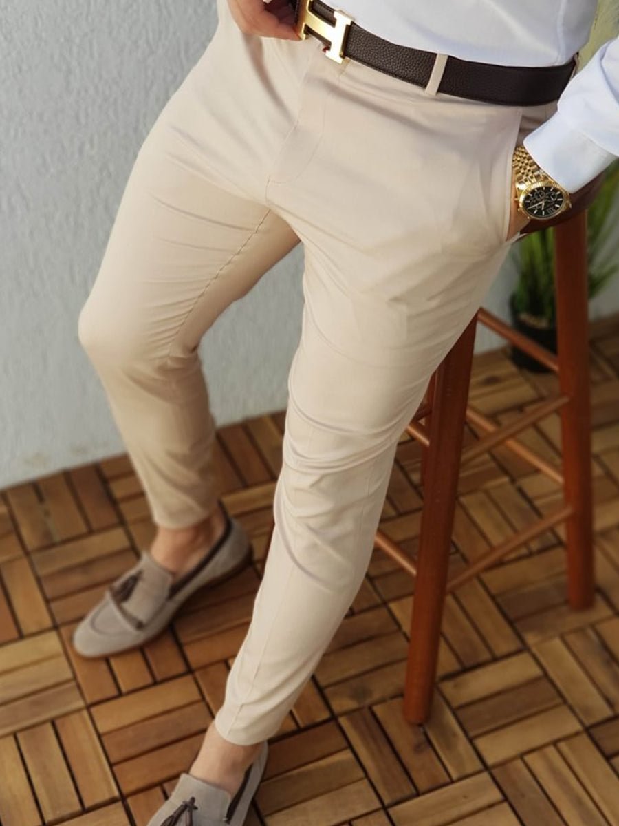Men's Fashion Beige Suit Pants
