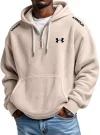 Men's Loose Casual Waffle Half-Zip Hoodie