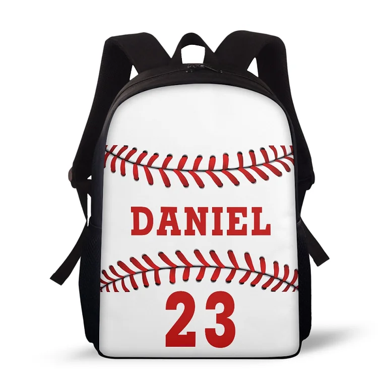 Personalized Name Jue Ball School Bag Boys Black Backpack, Customized Schoolbag Travel Bag For Kids