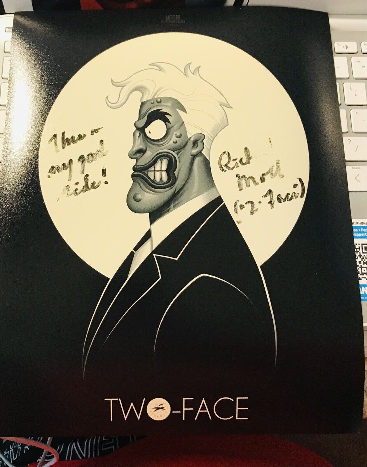 RICHARD MOLL SIGNED AUTOGRAPHED 8x10 Photo Poster painting VOICE OF 2 FACE BATMAN BECKETT BAS D3