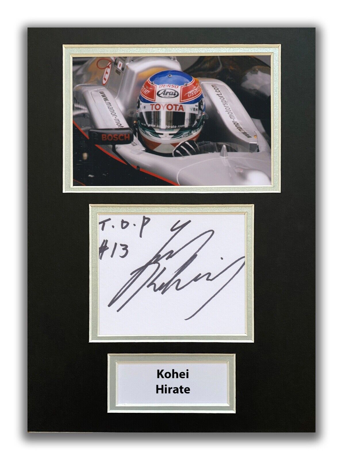 KOHEI HIRATE HAND SIGNED A4 MOUNTED Photo Poster painting DISPLAY - FORMULA 1 - F1 AUTOGRAPH 1.