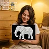 DIY Pearl Painting Elephant for Home Wall Decor with Frame(20x30cm)