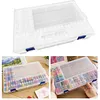 64 L Boxes B Clear Bead Organizer Box with Compartments Plastic Storage Boxes Set with Stickers Multifunctional Diamond Painting Storage Containers for Diamonds Seeds Beads Nail Rhinestones
