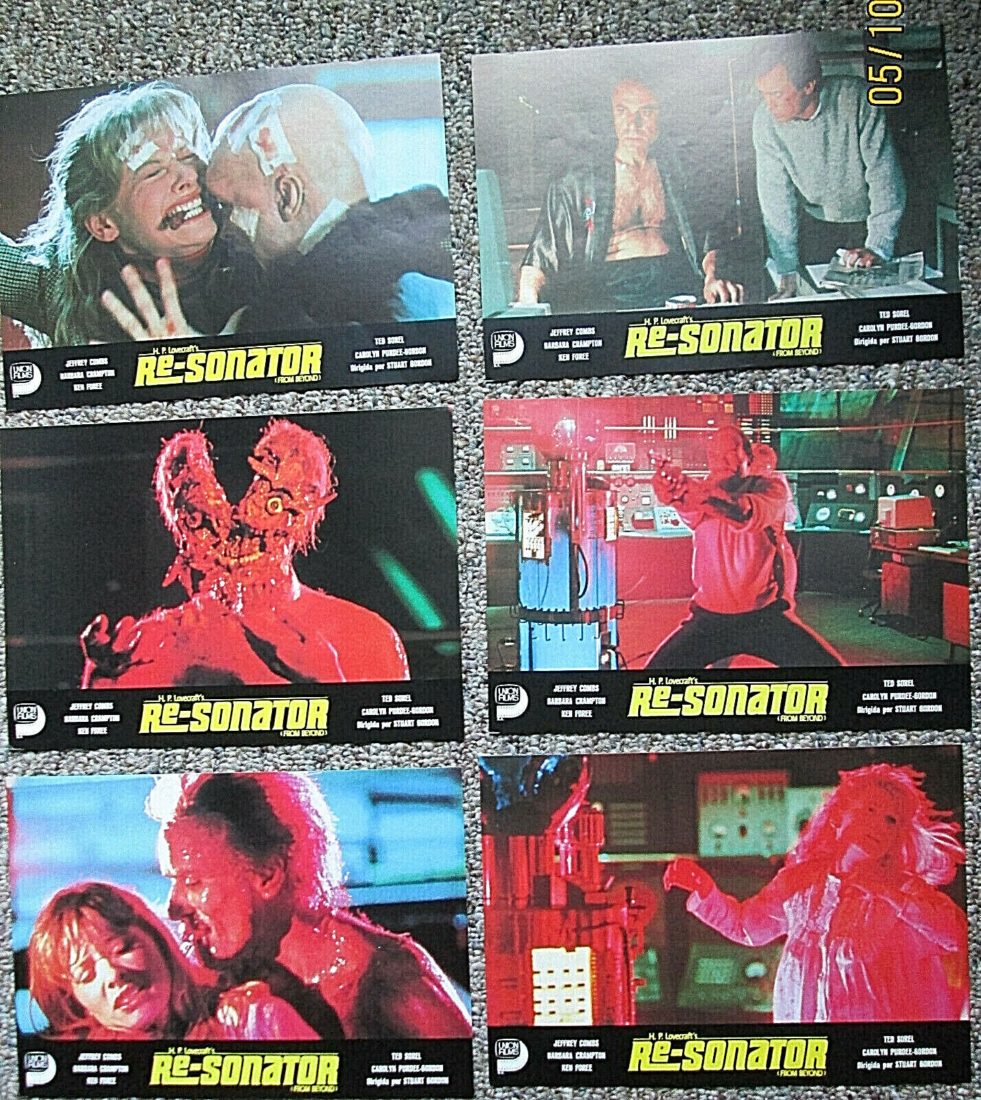 H.P. LOVECRAFT,JEFFREY COMBS (FROM BEYOND) RARE COLOR Photo Poster painting SET (CULT FILM)