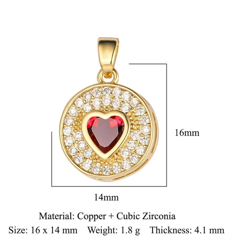 1 Piece Copper Zircon 18K Gold Plated Heart Shape Rose