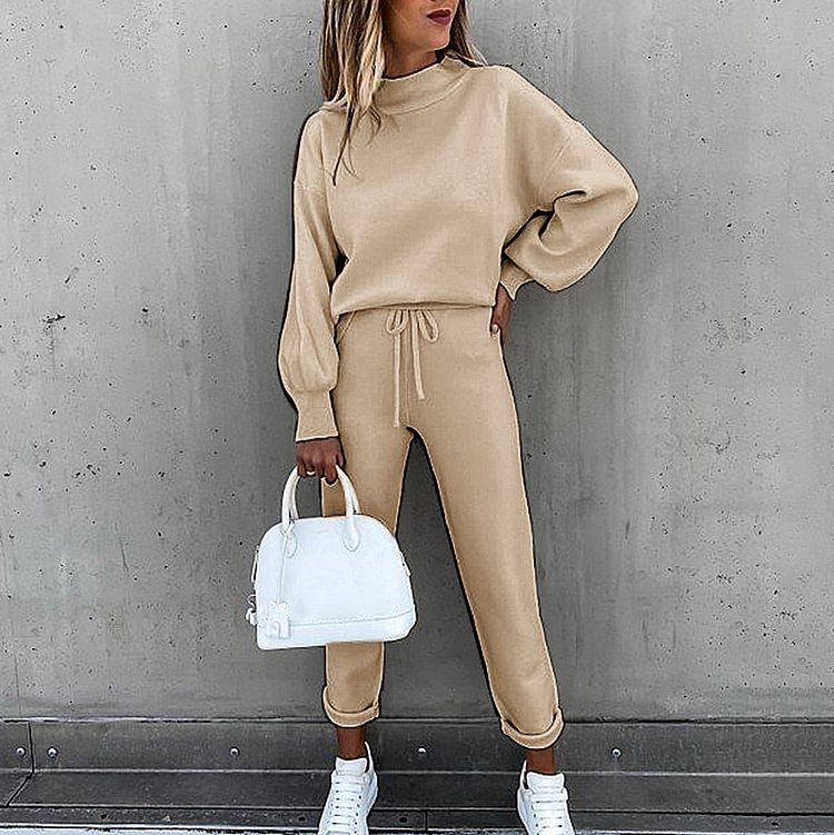 Women Fashion Casual Top & Pants Suit