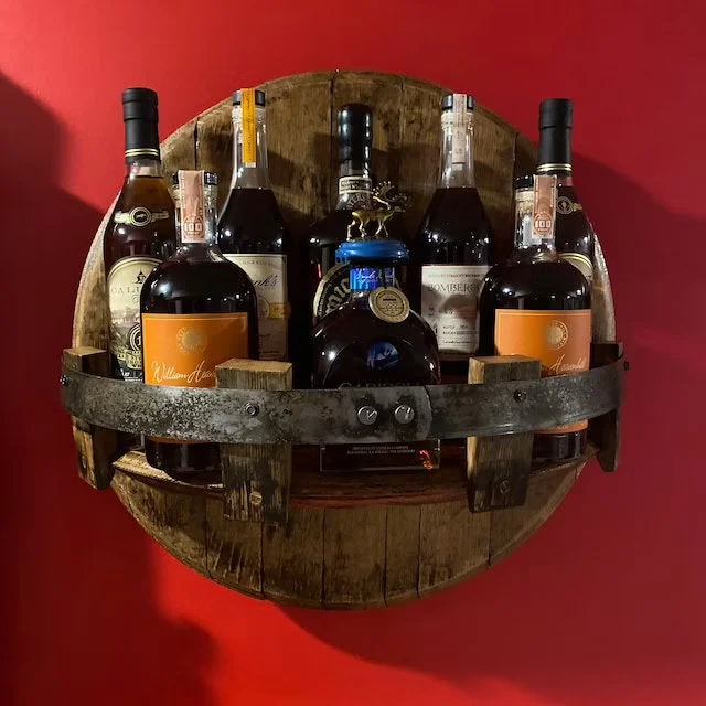 Bourbon whiskey barrel shelf
