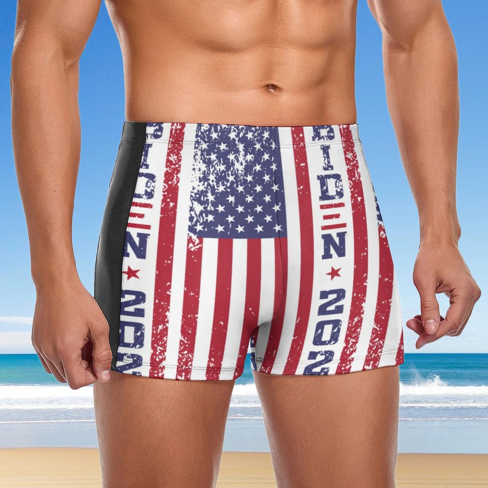 SFNEEWHO Joe Biden 2020 Distressed Swim Brief Square Leg Mens Board