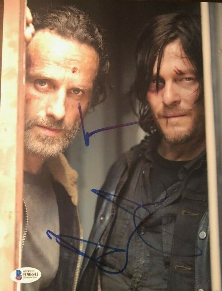 Norman Reedus Andrew Lincoln signed autographed 8x10 Photo Poster painting WALKING DEAD BECKETT