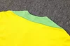 Joyfball 2024/2025 Brazil Half-Pull Training Suit Yellow Football Shirt 1:1 Thai Quality