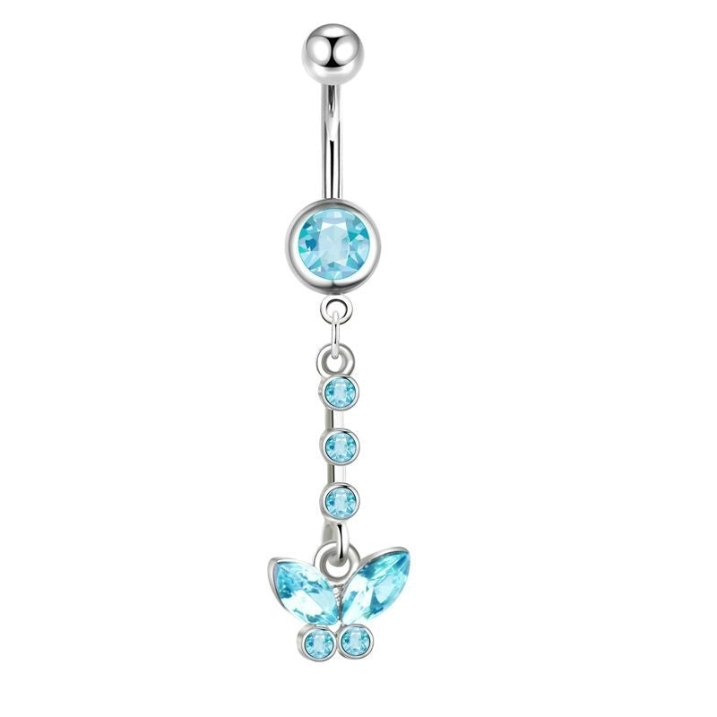 1 Piece Belly Rings Minimalist Color Block 304 Stainless Steel Inlay Zircon