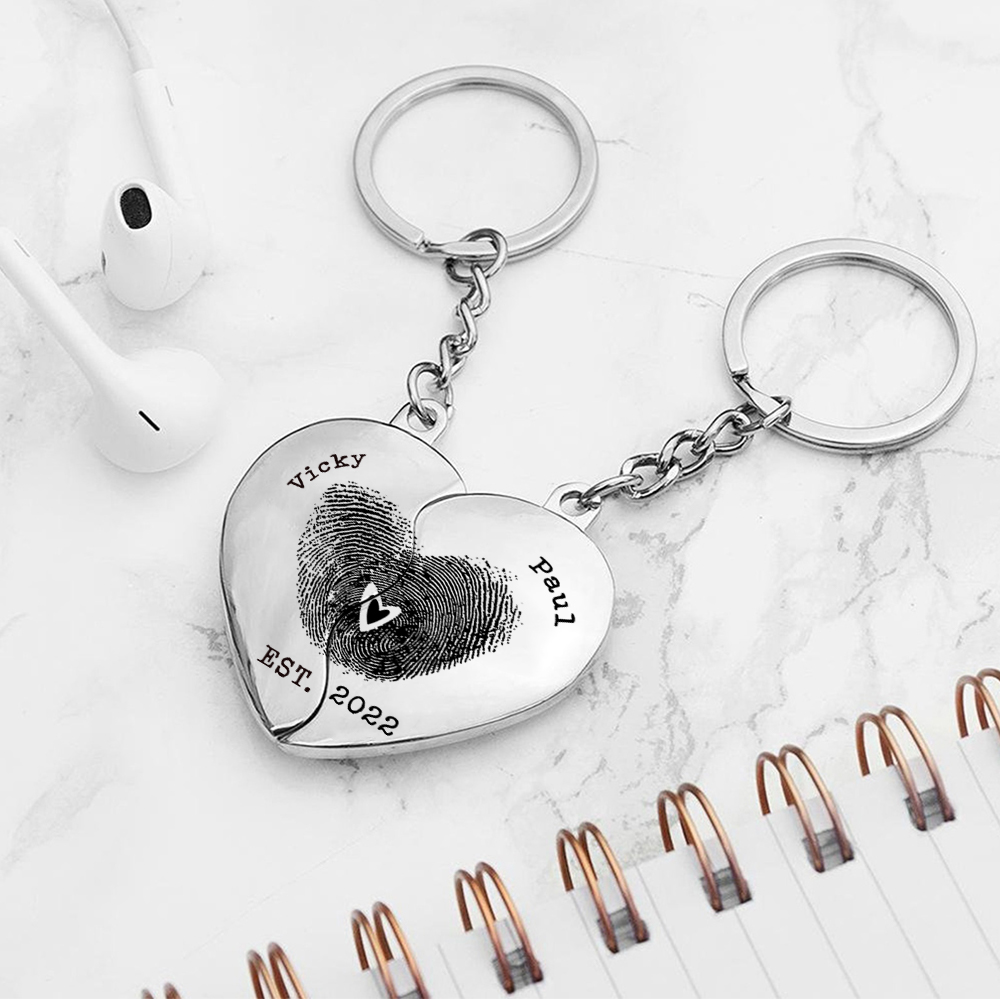 Personalised Couple Keychain Custom 2 Names & Year Keyring Matching Couple Gifts Valentine's Day Gift for Him/Her-Jessemade AU