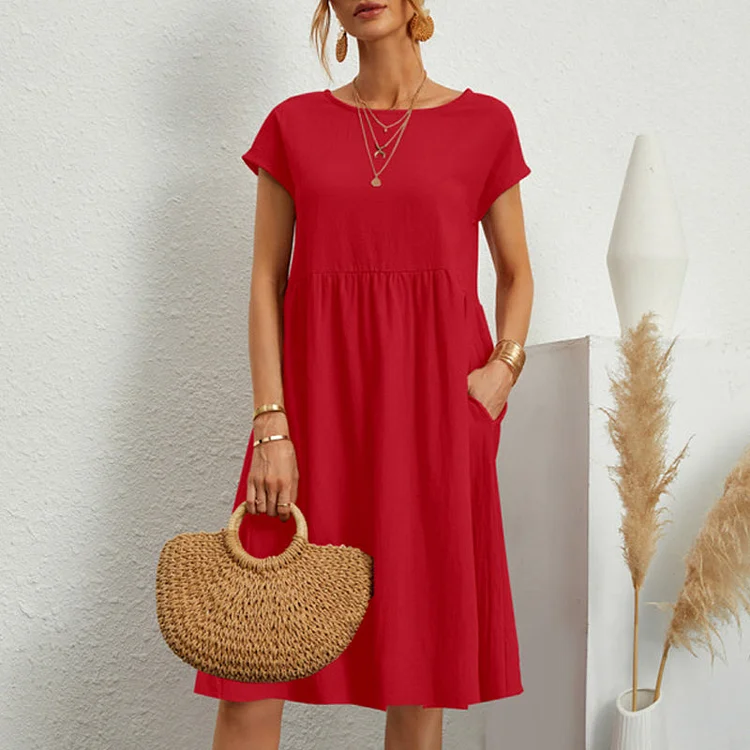 Women's Cotton Round Neck Dress | 168DEAL