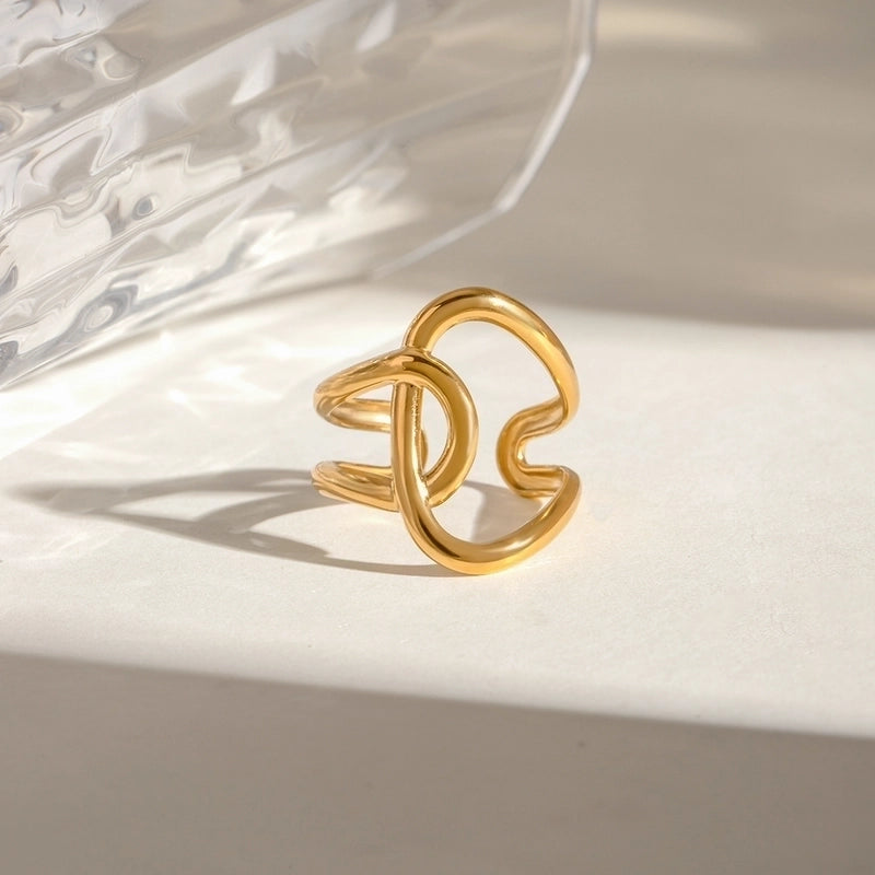 Minimalist Classic Style Geometric 304 Stainless Steel Open Rings