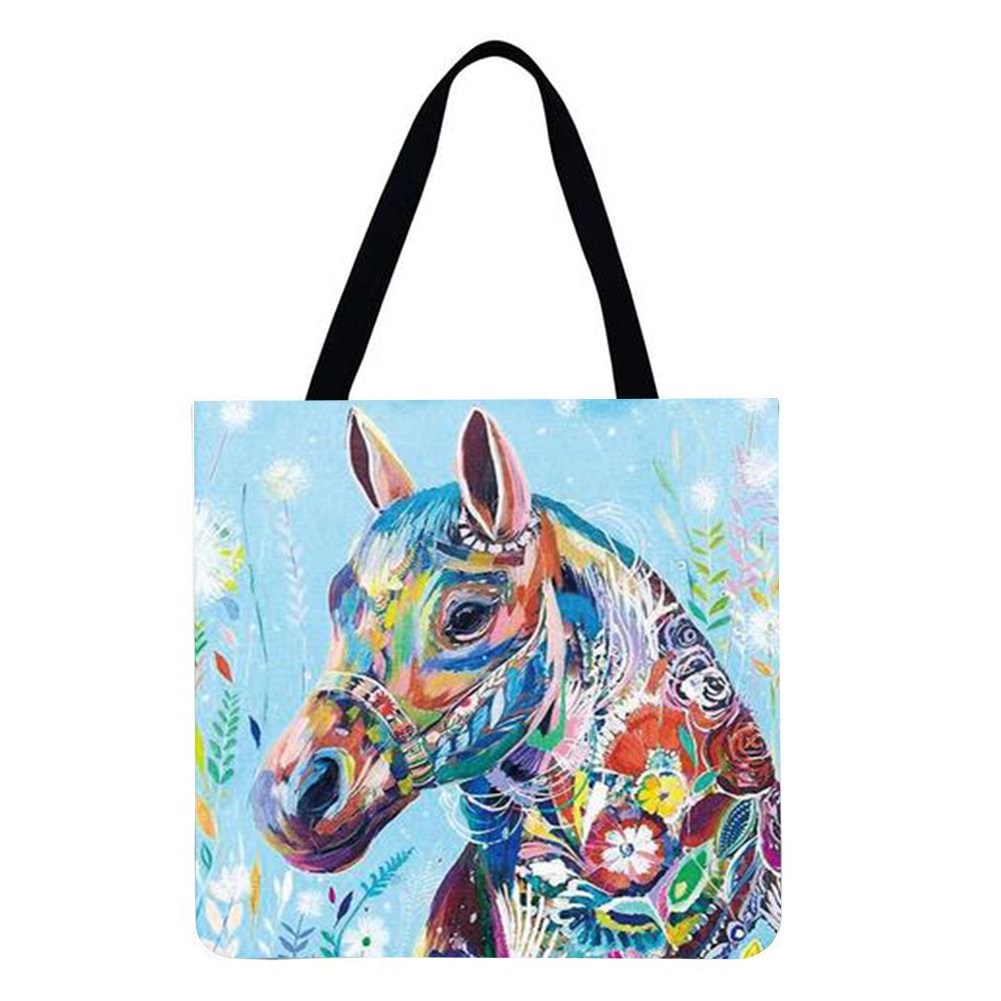 Linen Tote Bag-Color horse