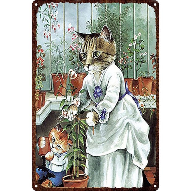 Lady Cat - Vintage Tin Signs/Wooden Signs - 7.9x11.8in & 11.8x15.7in