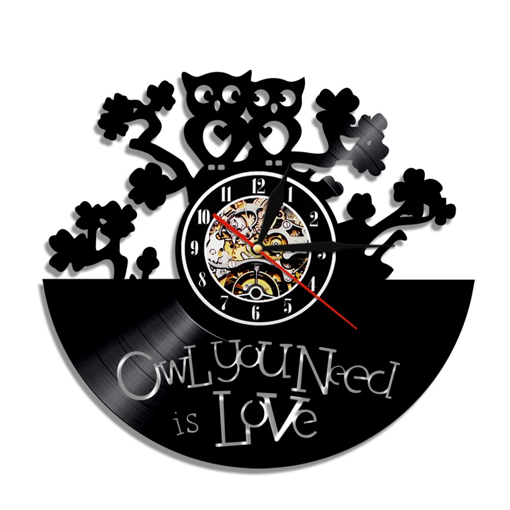

Owl You Need Is Love Music - Vinyl Record Wall Clock - Without LED, 501 Original