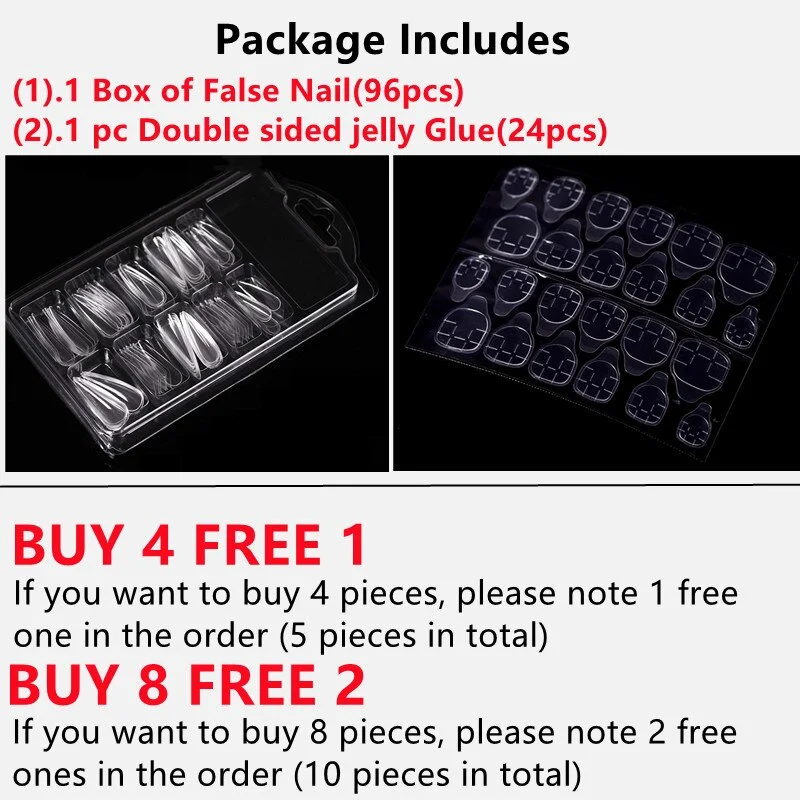 Full/Half Cover Fake Nail Artificial Press on Long Ballerina Clear/Natural/white False Nails Coffin Nails Art Tips Manicure Tool-Nail Inspo